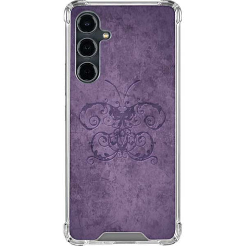 Purple Damask Butterfly by Brigid Ashwood Galaxy S23 FE Clear Case