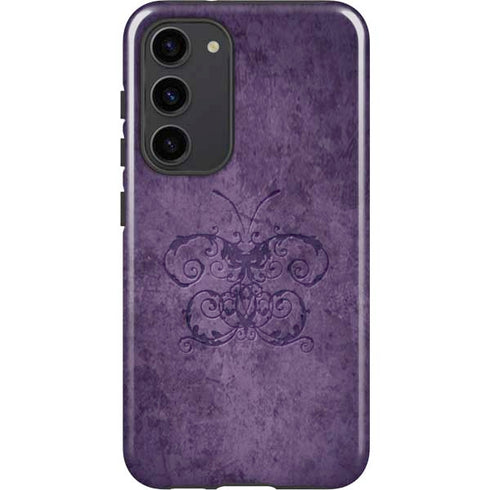 Brigid Ashwood Purple Damask Butterfly Galaxy S23 Plus Pro Case