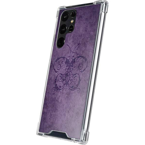Purple Damask Butterfly by Brigid Ashwood Galaxy S24 Ultra Clear Case