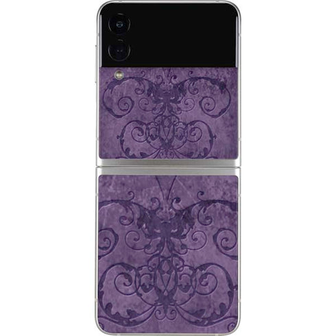 Brigid Ashwood Purple Damask Butterfly Galaxy Z Flip3 5G Skin