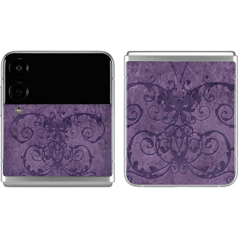Brigid Ashwood Purple Damask Butterfly Galaxy Z Flip4 5G Skin