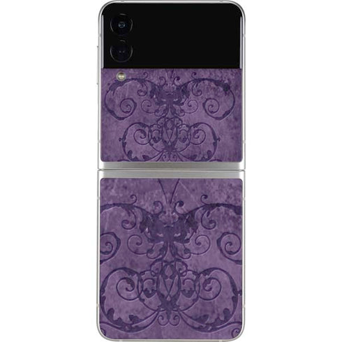 Brigid Ashwood Purple Damask Butterfly Galaxy Z Flip4 5G Skin