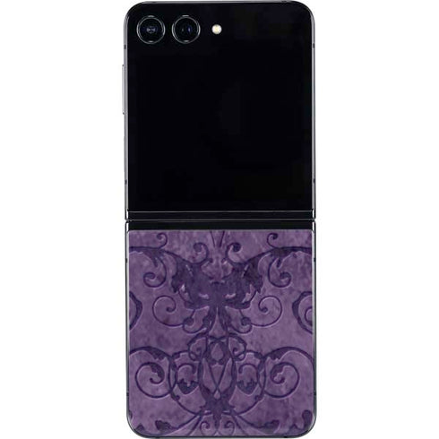 Purple Damask Butterfly by Brigid Ashwood Galaxy Z Flip5 5G Skin