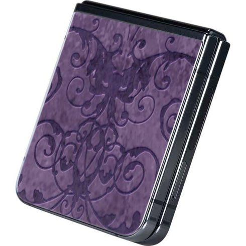 Purple Damask Butterfly by Brigid Ashwood Galaxy Z Flip5 5G Skin