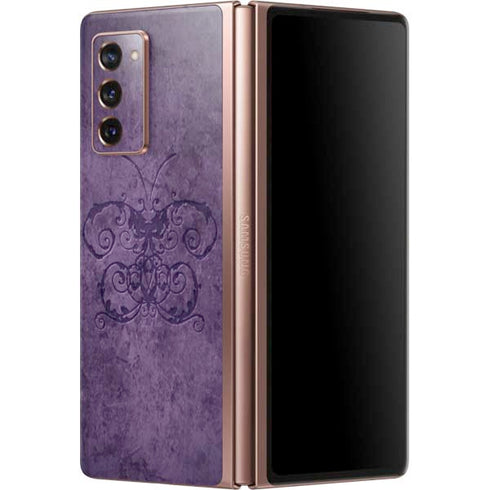 Brigid Ashwood Purple Damask Butterfly Galaxy Z Fold2 5G Skin