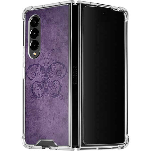 Brigid Ashwood Purple Damask Butterfly Galaxy Z Fold4 5G Clear Case