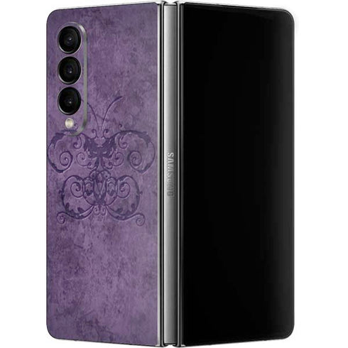 Brigid Ashwood Purple Damask Butterfly Galaxy Z Fold4 5G Skin