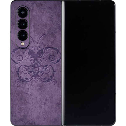 Brigid Ashwood Purple Damask Butterfly Galaxy Z Fold4 5G Skin