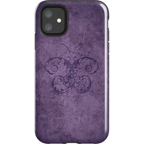 Brigid Ashwood Purple Damask Butterfly iPhone 11 Impact Case