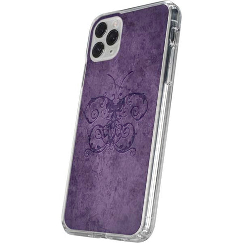 Purple Damask Butterfly by Brigid Ashwood iPhone 11 Pro Clear Case
