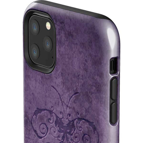 Brigid Ashwood Purple Damask Butterfly iPhone 11 Pro Max Impact Case