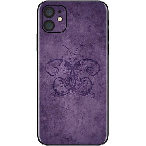 Brigid Ashwood Purple Damask Butterfly iPhone 11 Skin