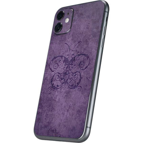 Brigid Ashwood Purple Damask Butterfly iPhone 11 Skin