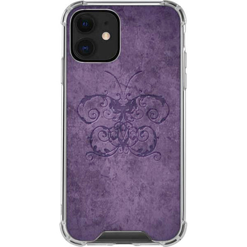 Brigid Ashwood Purple Damask Butterfly iPhone 12 Clear Case