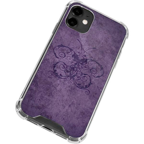 Brigid Ashwood Purple Damask Butterfly iPhone 12 Clear Case