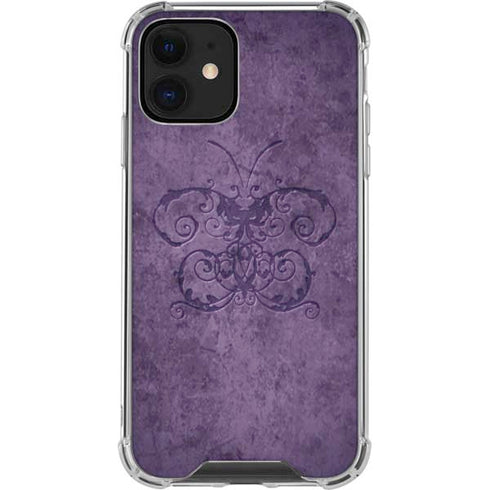 Brigid Ashwood Purple Damask Butterfly iPhone 12 Mini Clear Case