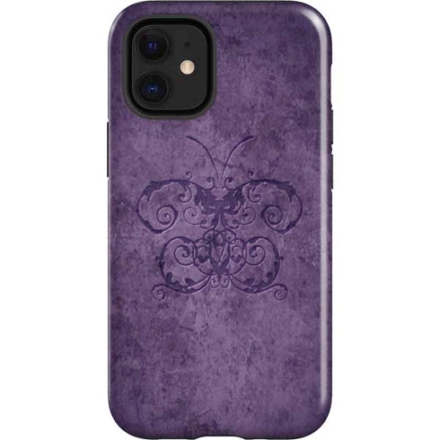 Brigid Ashwood Purple Damask Butterfly iPhone 12 Mini Impact Case