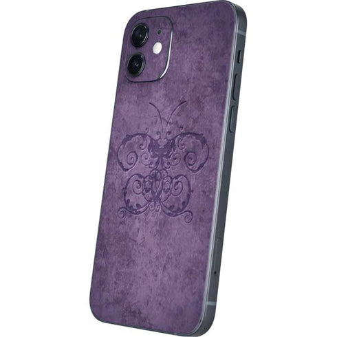 Brigid Ashwood Purple Damask Butterfly iPhone 12 Mini Skin