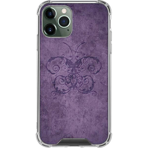 Brigid Ashwood Purple Damask Butterfly iPhone 12 Pro Clear Case