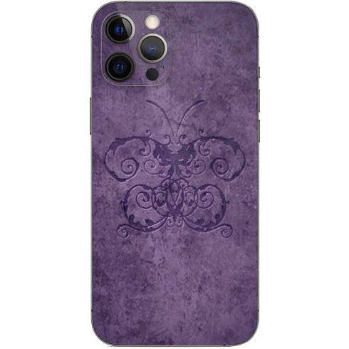 Brigid Ashwood Purple Damask Butterfly iPhone 12 Pro Max Skin