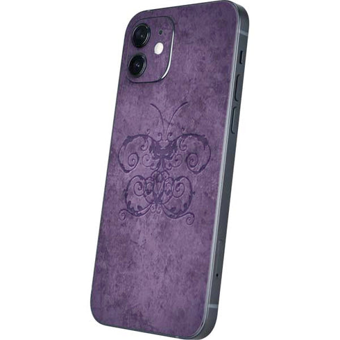 Brigid Ashwood Purple Damask Butterfly iPhone 12 Skin