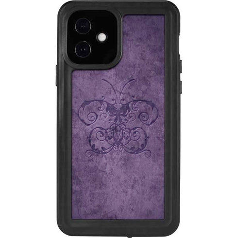Brigid Ashwood Purple Damask Butterfly iPhone 12 Waterproof Case