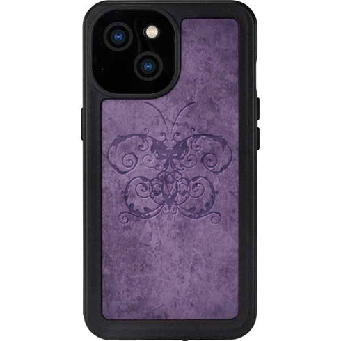 Brigid Ashwood Purple Damask Butterfly iPhone 13 Mini Waterproof Case