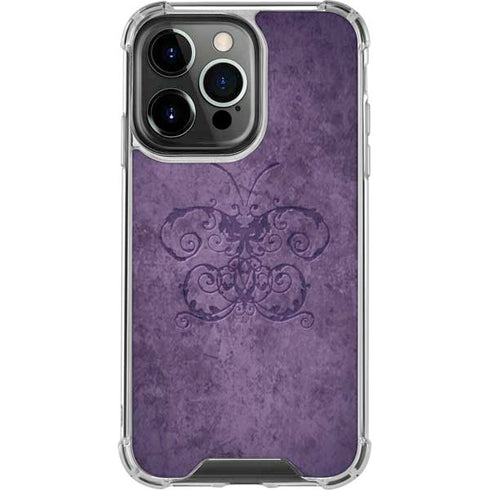 Brigid Ashwood Purple Damask Butterfly iPhone 13 Pro Clear Case