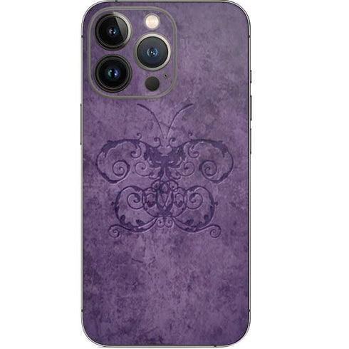 Brigid Ashwood Purple Damask Butterfly iPhone 13 Pro Skin
