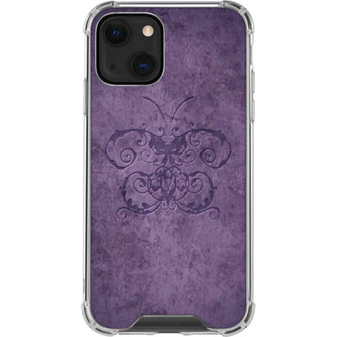 Brigid Ashwood Purple Damask Butterfly iPhone 14 Plus Clear Case