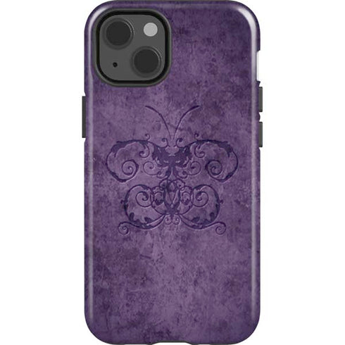 Purple Damask Butterfly by Brigid Ashwood iPhone 15 Impact Case