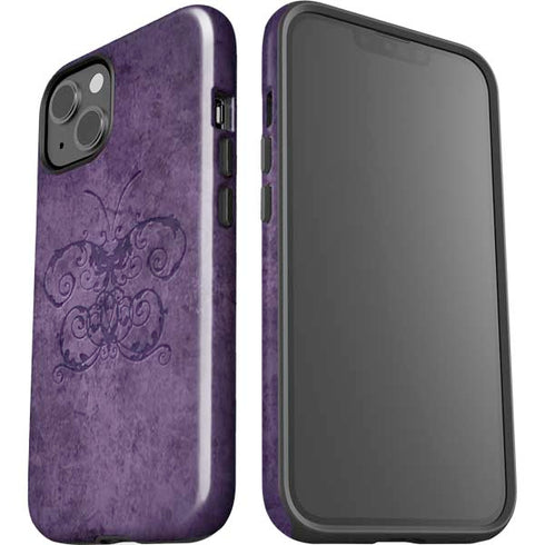 Brigid Ashwood Purple Damask Butterfly iPhone 14 Impact Case