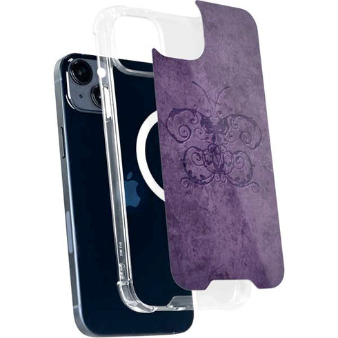 Purple Damask Butterfly by Brigid Ashwood iPhone 15 Plus MagSafe Case