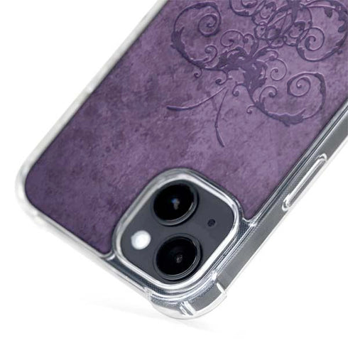 Purple Damask Butterfly by Brigid Ashwood iPhone 15 Plus MagSafe Case