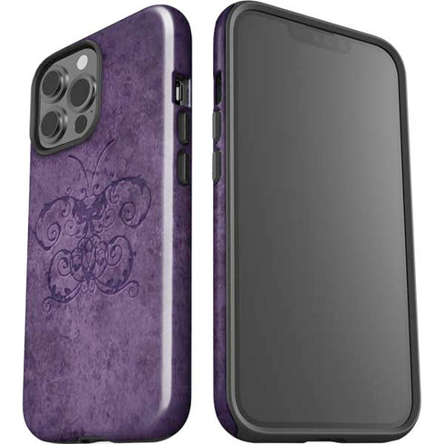 Purple Damask Butterfly by Brigid Ashwood iPhone 15 Pro Max Impact Case