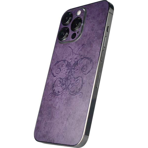 Brigid Ashwood Purple Damask Butterfly iPhone 14 Pro Max Skin