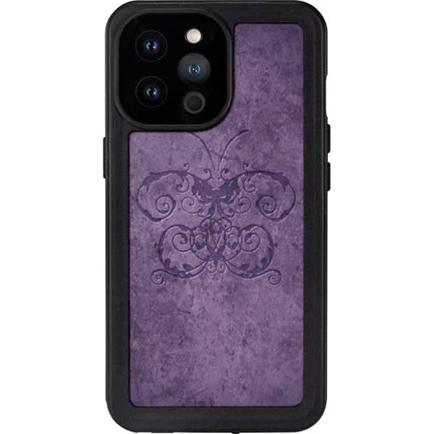 Brigid Ashwood Purple Damask Butterfly iPhone 14 Pro Max Waterproof Case