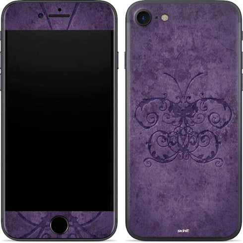 Brigid Ashwood Purple Damask Butterfly iPhone 7 Skin