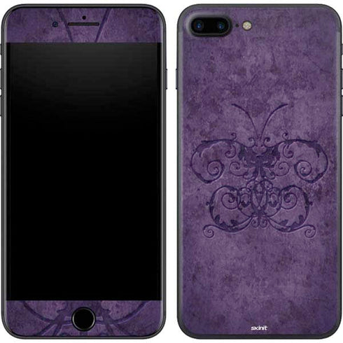 Brigid Ashwood Purple Damask Butterfly iPhone 8 Plus Skin