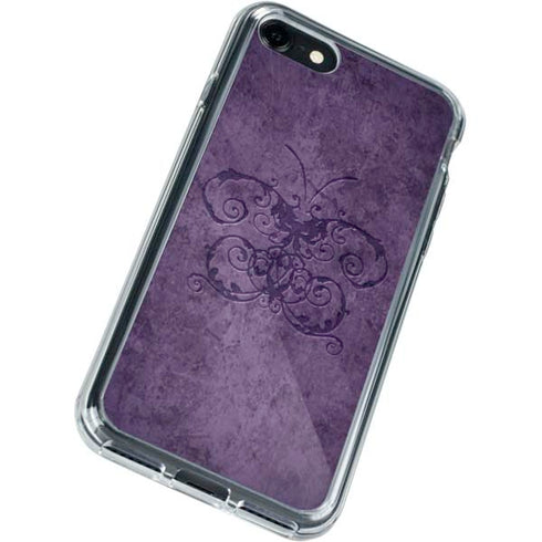 Brigid Ashwood Purple Damask Butterfly iPhone SE (2nd & 3rd Gen) Clear Case