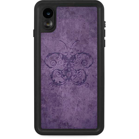 Brigid Ashwood Purple Damask Butterfly iPhone XR Waterproof Case