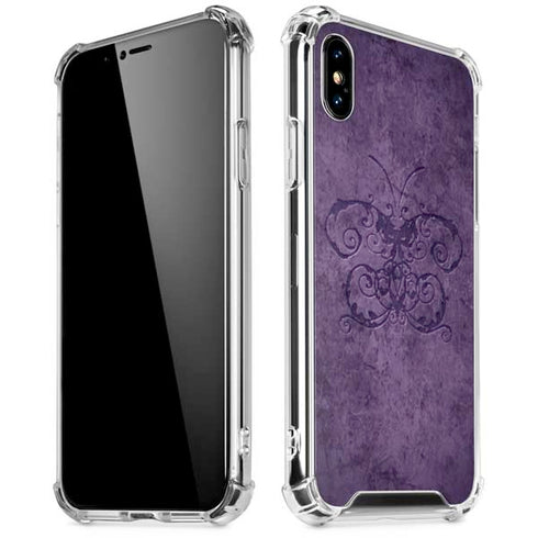 Purple Damask Butterfly by Brigid Ashwood iPhone XS Max Clear Case