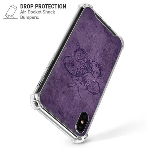 Purple Damask Butterfly by Brigid Ashwood iPhone XS Max Clear Case