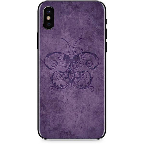 Brigid Ashwood Purple Damask Butterfly iPhone XS Skin