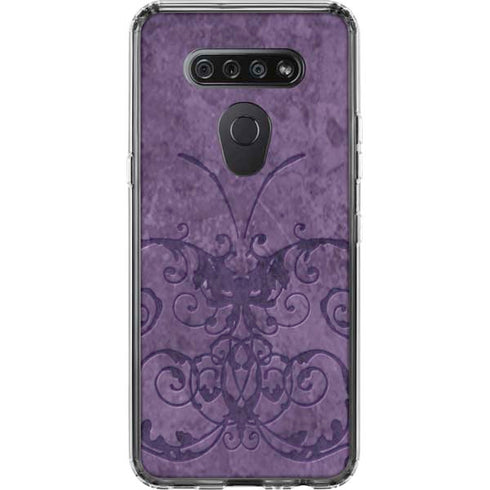 Purple Damask Butterfly by Brigid Ashwood LG K51/Q51 Clear Case