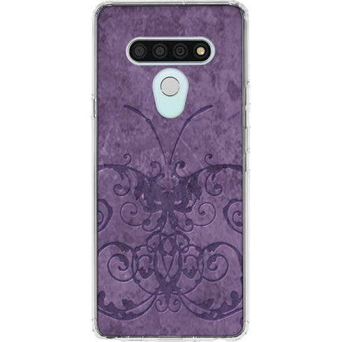 Purple Damask Butterfly by Brigid Ashwood LG Stylo 6 Clear Case