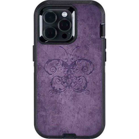 Purple Damask Butterfly by Brigid Ashwood Otterbox Defender iPhone Skin