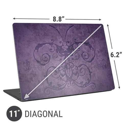 Brigid Ashwood Purple Damask Butterfly Universal Laptop 11in (8.8 x 6.2in) Skin