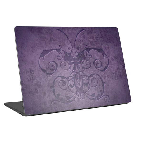 Brigid Ashwood Purple Damask Butterfly Universal Laptop 16.6in (13.4 x 9.7in) Skin