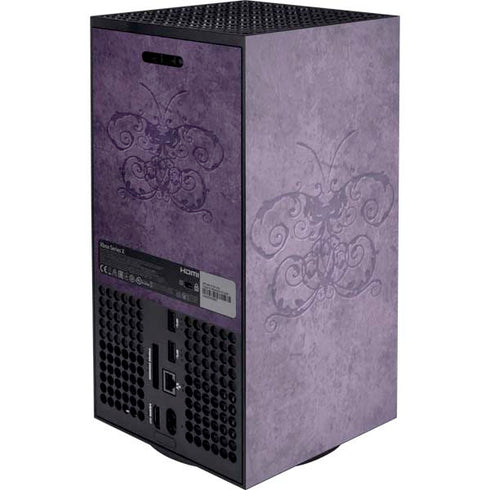 Brigid Ashwood Purple Damask Butterfly Xbox Series X Console Skin